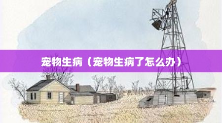宠物生病（宠物生病了怎么办）