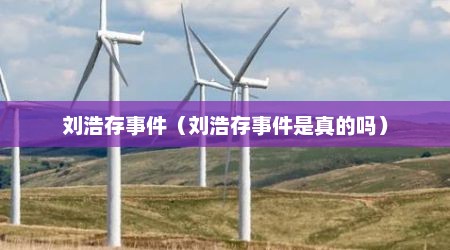 刘浩存事件（刘浩存事件是真的吗）