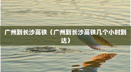 广州到长沙高铁（广州到长沙高铁几个小时到达）