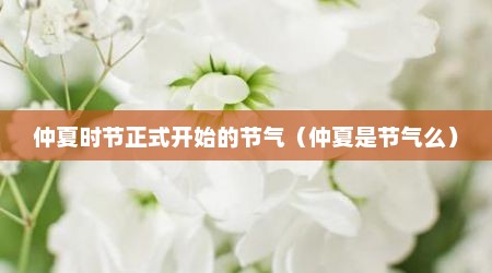仲夏时节正式开始的节气（仲夏是节气么）