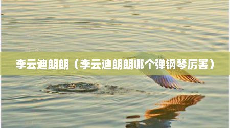 李云迪朗朗（李云迪朗朗哪个弹钢琴厉害）