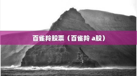百雀羚股票（百雀羚 a股）