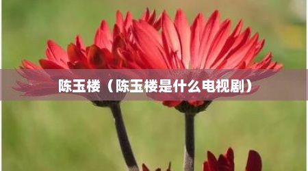 陈玉楼（陈玉楼是什么电视剧）