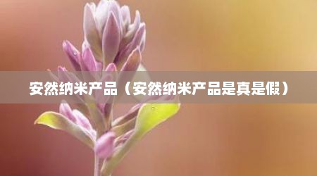 安然纳米产品（安然纳米产品是真是假）