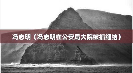 冯志明（冯志明在公安局大院被抓细结）