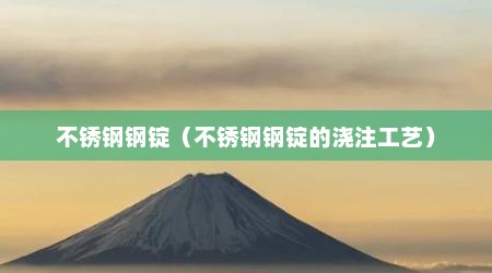 不锈钢钢锭（不锈钢钢锭的浇注工艺）
