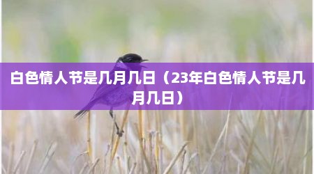 白色情人节是几月几日（23年白色情人节是几月几日）