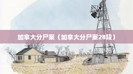 加拿大分尸案（加拿大分尸案28段）