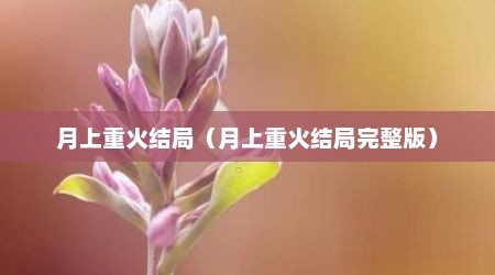月上重火结局（月上重火结局完整版）