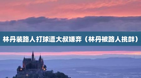 林丹装路人打球遭大叔嫌弃（林丹被路人挑衅）