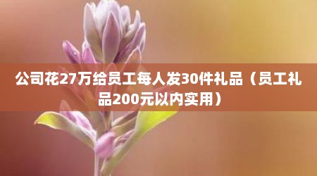 公司花27万给员工每人发30件礼品（员工礼品200元以内实用）