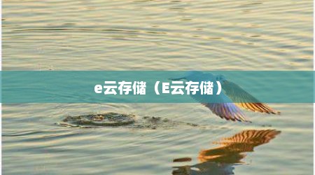 e云存储（E云存储）