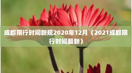 成都限行时间新规2020年12月（2021成都限行时间最新）