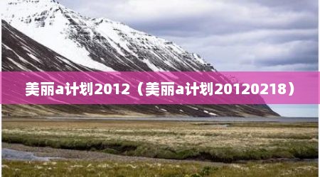 美丽a计划2012（美丽a计划20120218）