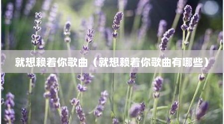 就想赖着你歌曲（就想赖着你歌曲有哪些）