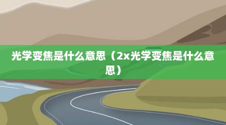 光学变焦是什么意思（2x光学变焦是什么意思）