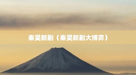 秦昊新剧（秦昊新剧大博弈）