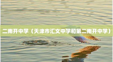 二南开中学（天津市汇文中学和第二南开中学）