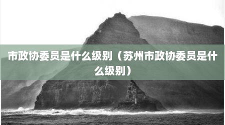 市政协委员是什么级别（苏州市政协委员是什么级别）