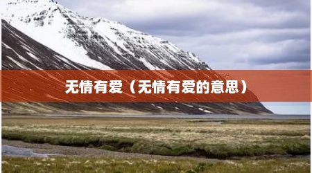 无情有爱（无情有爱的意思）