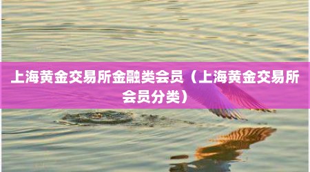 上海黄金交易所金融类会员（上海黄金交易所会员分类）