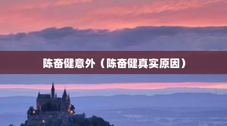 陈奋健意外（陈奋健真实原因）