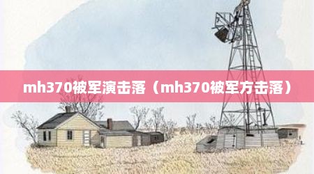 mh370被军演击落（mh370被军方击落）