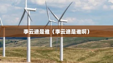 李云迪是谁（李云迪是谁啊）